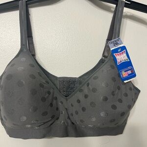 Hanes Women's Charcoal Polka Dot Bra